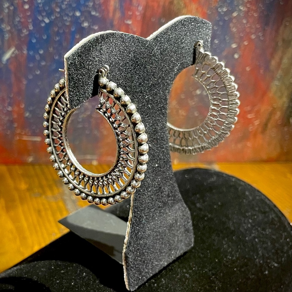 Silver Metal Earring Hoops